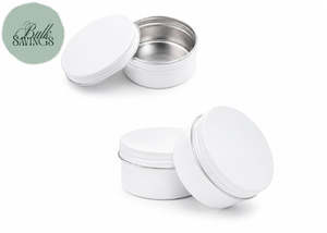 Lip Balm Containers: Aluminium Tins – White | 50gm