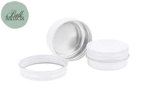 Lip Balm Containers: Aluminium Tins – White | 15gm