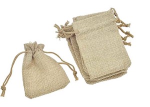 Packaging: Jute Bags Natural Drawstring Bags x 10 (9cm x 7 cm )