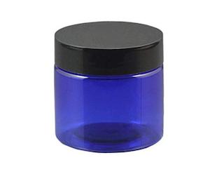 Blue Pots / Cosmetic jars / pet 50gm Black lid