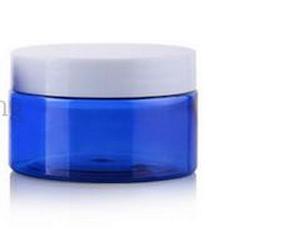 Plastic Packaging: Blue Pots / cosmetic / White lids 100gm