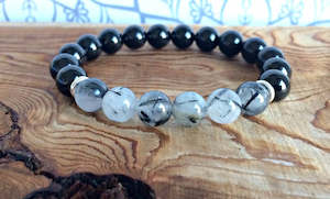 Bracelet Beaded Tourmaline / Crystal type healing (15)