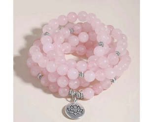 Jewellery Sale: Bracelet / Necklace Rose Quartz Beads / Mala (10)
