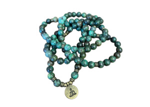 Jewellery Sale: Beaded Wrap Around Bracelet / Necklace - Dark Green Beads (40)