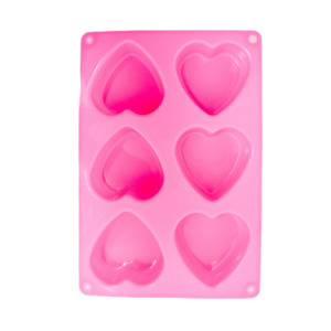 Soap Mould - Heart, 6 Cavity