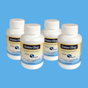 Mineral Clay Supplement: Detox/Mineral Clay Powder Capsules - 120 caps Quad Pack