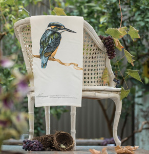 Wild Grey Fox: Kingfisher Tea Towel