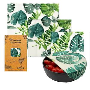 Eco-Friendly Reusable Beeswax Food Wraps-Green Leaves - Purified NZ