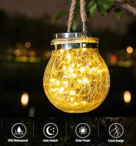 Decoration: LED Crack Ball Glass Garden Lights - Purified NZ
