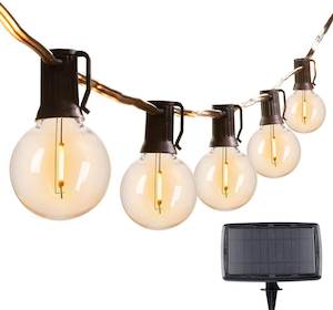 Home & Living - Purified: Solar String Lights Outdoor G40 Patio Lights with 25 LED Bulbs, 4 Light Modes, 7.6M - Purified NZ