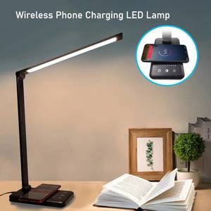 Home & Living - Purified: Wireless Phone Charging Eye-protect LED Desk Lamp 5 Colour Modes 5 Dimmable Levels - Purified NZ