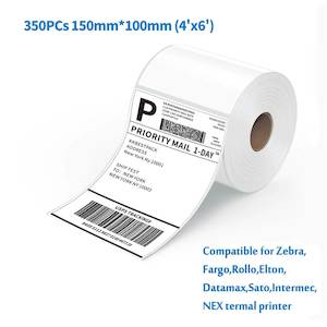 350PCs 150mm x 100mm (4x6) Thermal Transfer Courier Label Permanent Adhesive - Purified NZ