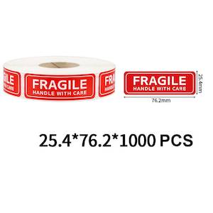 Products: Fragile Stickers 76mm x 25mm 1000 Labels Roll - Purified NZ