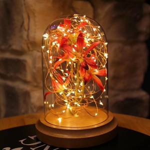 Decoration: Glass Wooden Grain LED Bedside Lamp Night Light Decorations Safety Lamp Gift - Purified NZ