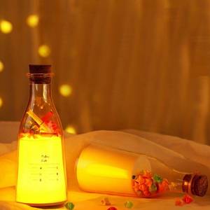 7 Colours Message Wishing Milk Drift Bottle LED Night Light Bedside Lamp - Purified NZ