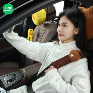 Line Friends Car Seat Belt Cover, Cushion Pad
