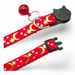 Cat Kitten Collars: Star & Moon Breakaway Safety Cat & Kitten Collar