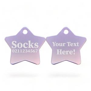 Custom Text | Star Aluminum | Cat, Kitten & Dog ID Pet Tag