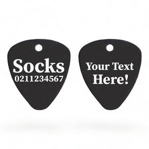 Custom Text Guitar Pick Cat, Kitten & Dog ID Pet Tag