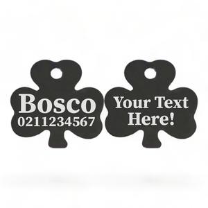 Custom Text | Shamrock Aluminum | Cat, Kitten & Dog ID Pet Tag