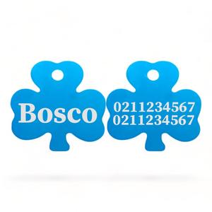 Name Front & 2 Numbers Back | Shamrock Aluminum | Cat, Kitten & Dog ID Pet Tag