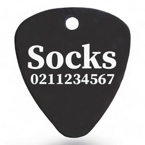 Premium Dog Cat Guitar Pick Id Pet Tags Nz Laser Engraved: Name & Number Front Guitar Pick Cat, Kitten & Dog ID Pet Tag