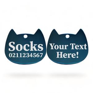 Custom Text Bat Cat | Mirror Stainless | Cat ID Pet Tag