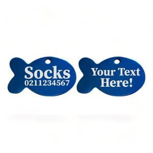 Custom Text Baby Fish | Mirror Stainless | Cat ID Pet Tag