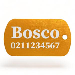 Name & Number Front Military Dog ID Pet Tag