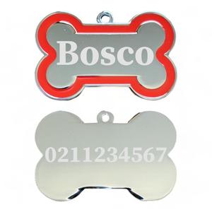 Outline Bone: Name Front & Number Back | Outline Bone | Dog ID Pet Tag