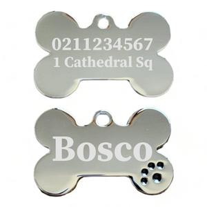 Name Front & 1 Number Address Back | Dot Paw Bone | Dog ID Pet Tag