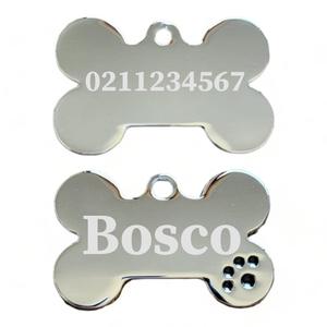 Name Front & Number Back | Dot Paw Bone | Dog ID Pet Tag