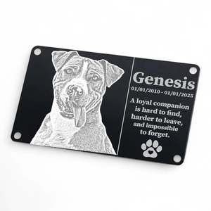 Large Pet Memorial Portrait Plaque | Aluminum