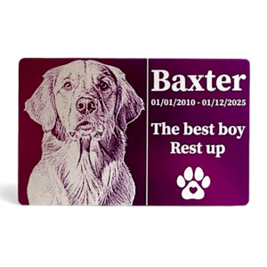 Pet Memorials: Pet Memorial Portrait Plaque | Aluminum