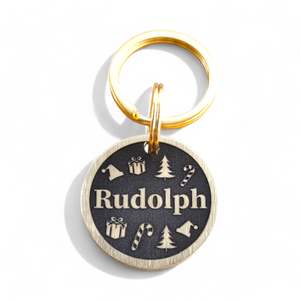 Limited Edition Xmas Tags: LUXE | Bespoke Brass | Christmas Favourites | Pet ID Tag - Xmas Limited Edition