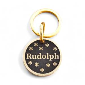 Limited Edition Xmas Tags: LUXE | Bespoke Brass | Snowflakes | Pet ID Tag - Xmas Limited Edition