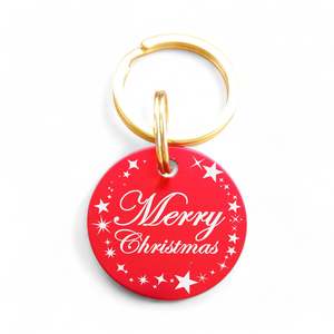 Limited Edition Xmas Tags: Merry Christmas | Round Aluminum | Pet ID Tag - Xmas Limited Edition