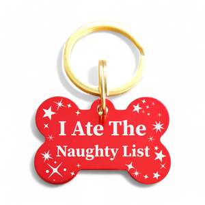 I Ate The Naughty List | Bone Aluminum | Pet ID Tag - Xmas Limited Edition