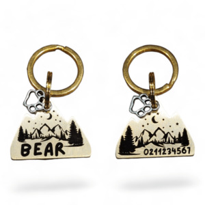 Mountain Peak Brass: Mountain Peak Bespoke Brass Dog ID Pet Tag
