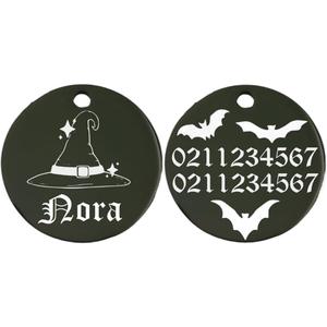 Bewitched Round | Mirror Stainless | Cat & Dog ID Pet Tag