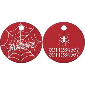 Spiders Web Round Aluminum Cat & Dog ID Pet Tag