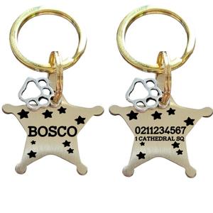 Sheriff Bespoke Brass: Sheriff Name Front & 1 Number Address Back | Bespoke Brass | Dog ID Pet Tag