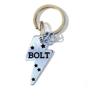 Lightning Bolt | Bespoke Brass | Cat & Dog ID Pet Tag