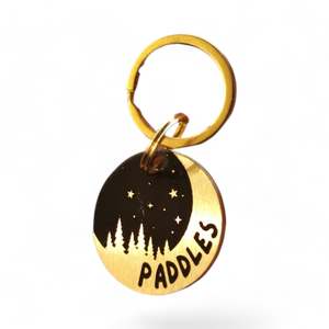 Luxe Bespoke Brass Night Sky: LUXE | Bespoke Brass | Night Sky Cat & Dog ID Pet Tag