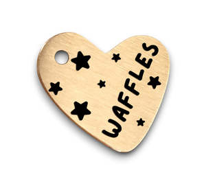 Asymmetrical Heart Bespoke Brass: Asymmetrical Heart | Bespoke Brass | Cat & Dog Pet ID Tag