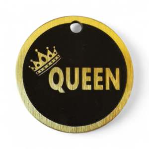 Luxe Bespoke Brass King Queen: LUXE | Bespoke Brass | Queen Cat & Dog ID Pet Tag