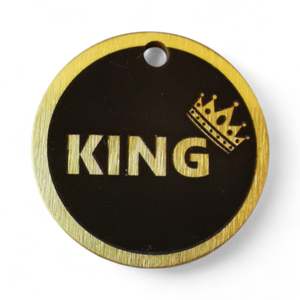 Luxe Bespoke Brass King Queen: LUXE | Bespoke Brass | King Cat & Dog ID Pet Tag