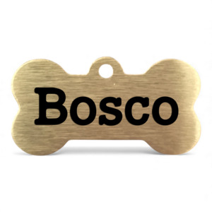 Bone Bespoke Brass: Bone | Bespoke Brass Dog ID Pet Tag