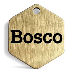 Hexagon | Bespoke Brass | Pet ID Tag