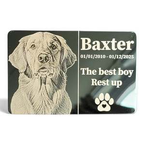 New Arrivals: Pet Memorial Portrait Plaque 86x54 | Mirror Stainless